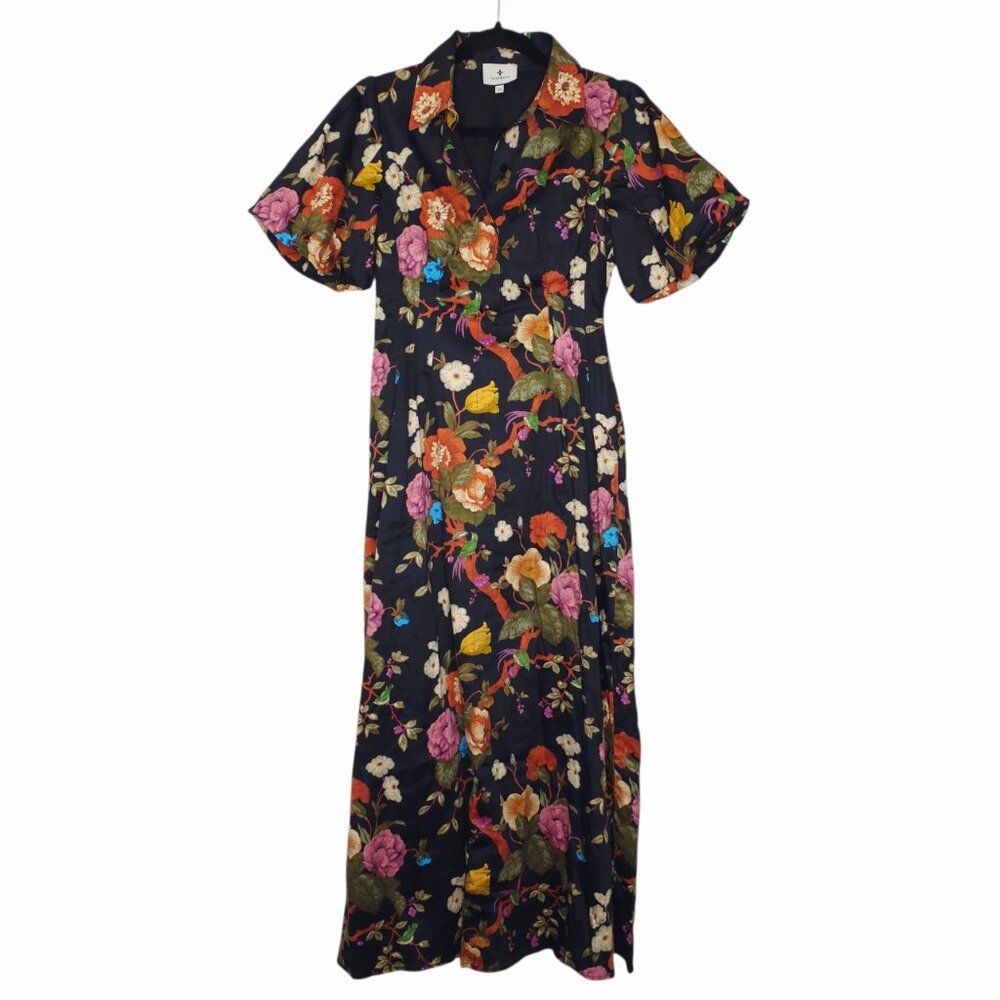 Tuckernuck‎ Delaney Baroque Midi Dress Black Floral Size XS - Picture 3 of 10